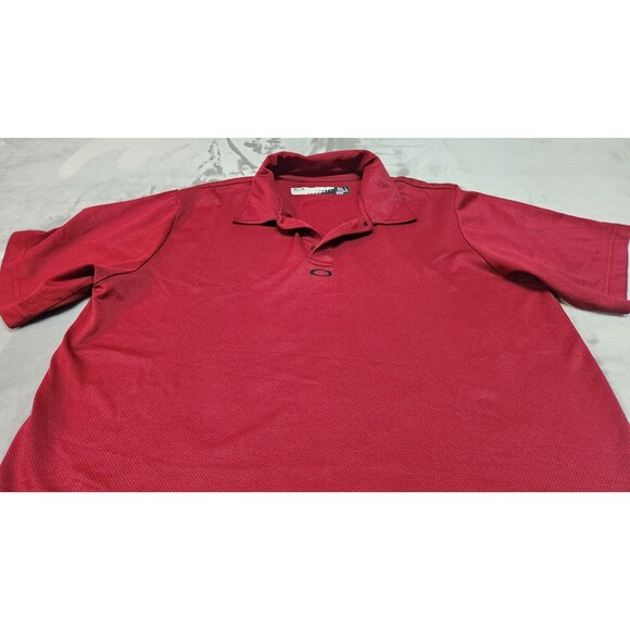 Oakley Mens Large Red Athletic Golf Performance Polo Shirt - Picture 1 of 7